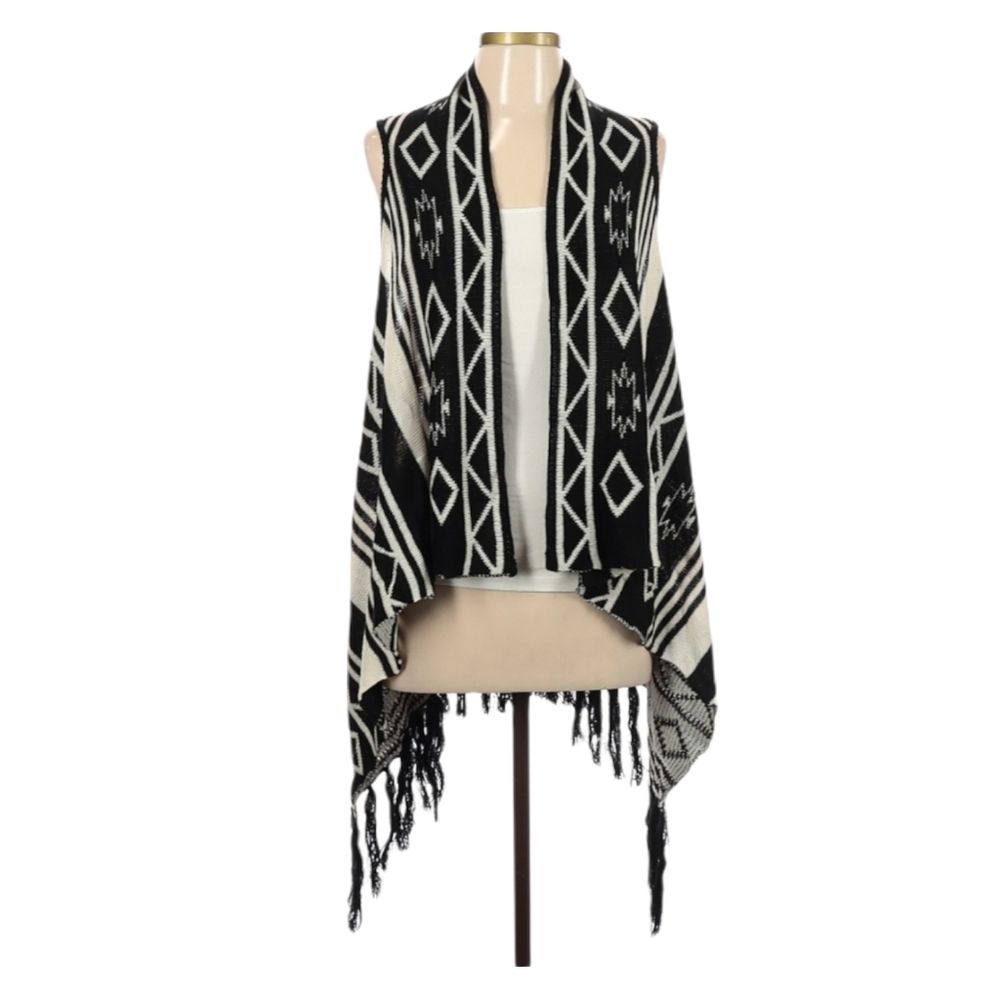 Jack Bb Dakota Cardigan Sweater Size M Southwestern Black Cream Western Cowgirl